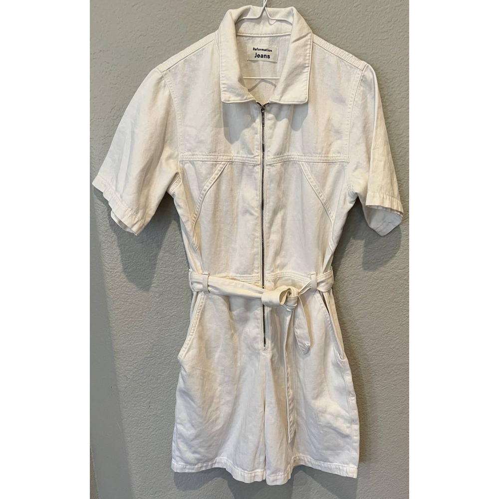 REFORMATION Sadie Jumpsuit In Vintage White (6)